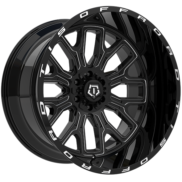 TIS 560 20x10 8x180 -19 124.3 Gloss Black - Milled Edge