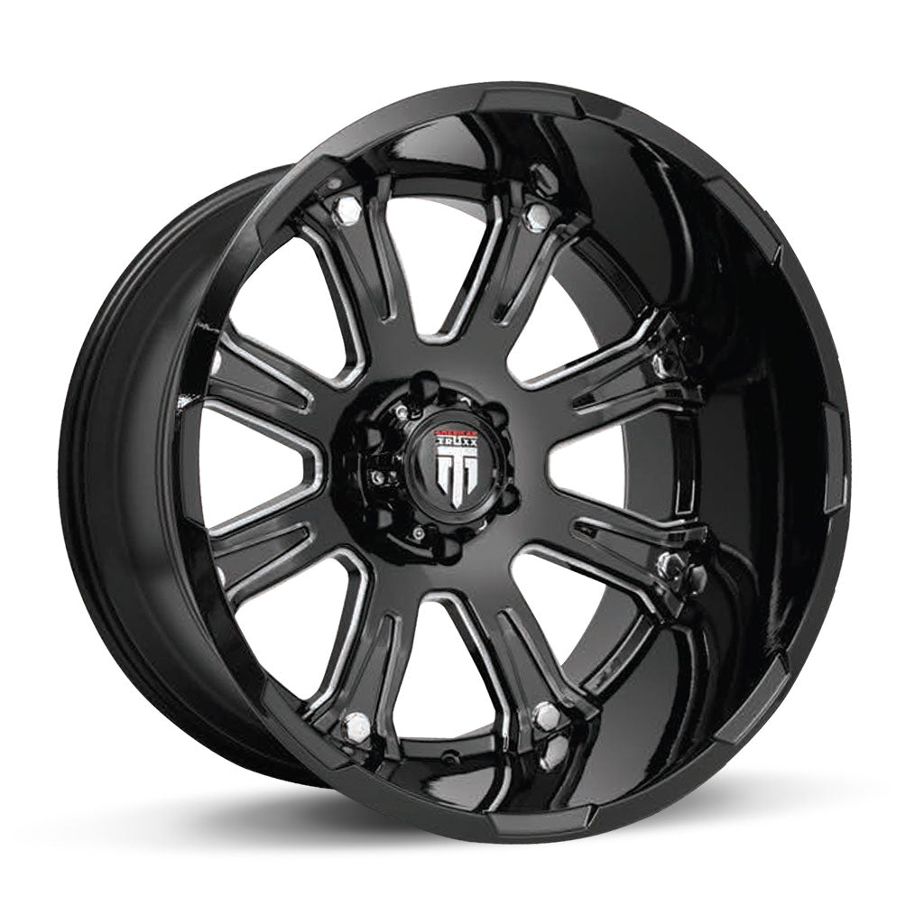 AMERICAN TRUXX BOMB AT154 22x14 6x135  -76 87.1 BLACK/MACHINED - TheWheelShop.ca