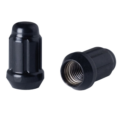 6 Spline Black Nut 2PC 60° Seat-12x1.25mm-17/19/21mm Hex-Premium
