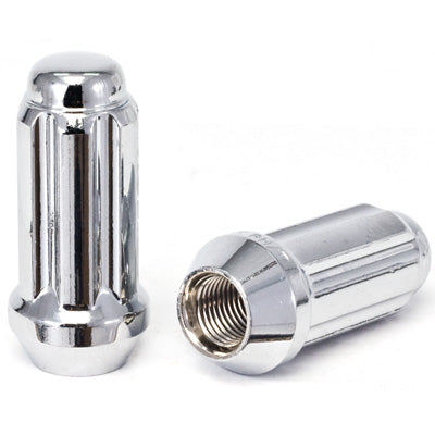 6 Spline Chrome Nut 2PC 60° Seat-1/2" RH-19/21/22mm Hex-Premium
