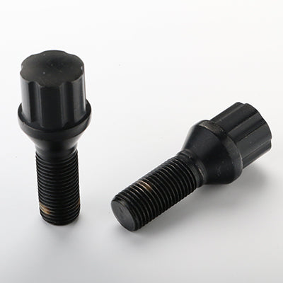 6 Spline Black Bolt 60° Seat - 14x1.50mm - 33mm Shank - 17/19/21mm Hex - Premium