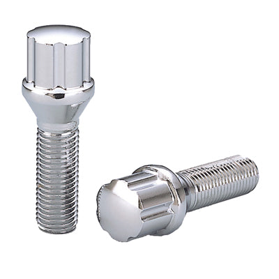 6 Spline Chrome Bolt 60° Seat-14x1.25mm-27mm Shank-17/19/21mm Hex-Premium