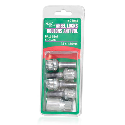 Acorn Chrome Lock Bolt Set R13 Radius Seat-12x1.50mm-28mm Shank-17/19mm Hex (PKG/4)