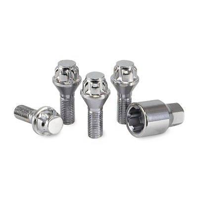 Acorn Chrome Lock Bolt Set 60° Seat-12x1.50mm-40mm Shank-17/19mm Hex (PKG/4)