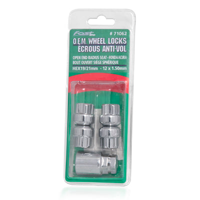 Acorn Chrome Lock O/E Nut R13 Radius Seat-OEM HONDA 12x1.50mm-19/21mm Hex (PKG/4)