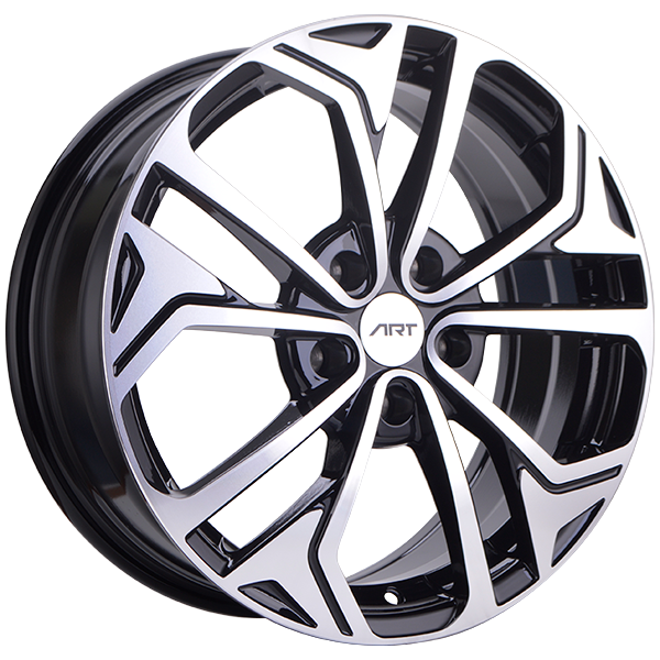 ART REPLICA 186 17X7.0 5X114.3 45 67.1 GLOSS BLACK WITH MACHINED FACE - TheWheelShop.ca