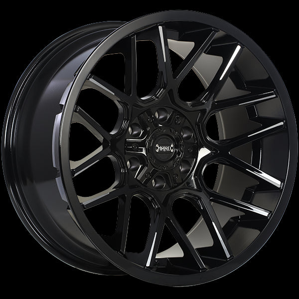 RUFFINO HARD TACTICAL 20X10.0 6X135/6X139.7 -12 87.1 GLOSS BLACK WITH MILLED TRIM - TheWheelShop.ca
