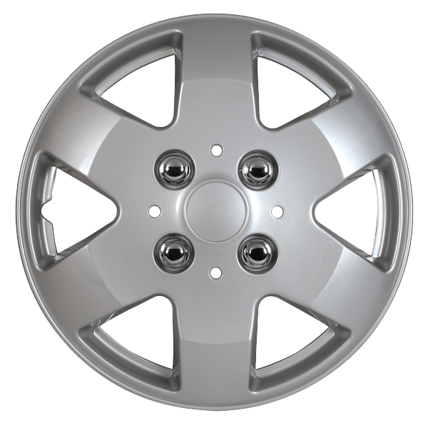 DAI Snap-On Hubcaps - 14'' Silver - Set Of 4