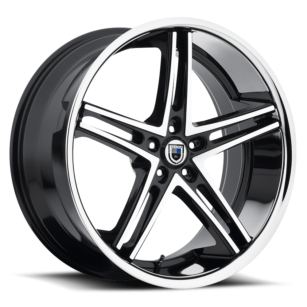 Asanti Black ABL-7 20x8.5 5x114.3 38 74.1 Machined Face With Ss Lip