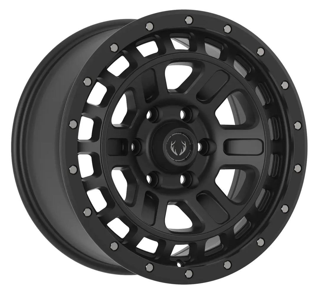 BLACKHORN OFFROAD BH03 17X8.5 5X127 -12 71.5 SATIN BLACK/BLACK LIP