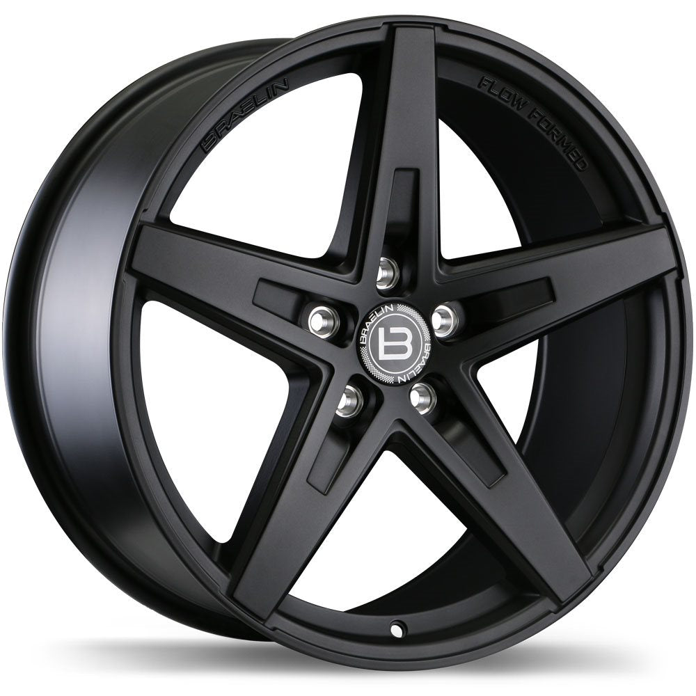 BRAELIN BR08 20X8.5 5X128MM +25 75.1 MATTE BLACK - TheWheelShop.ca