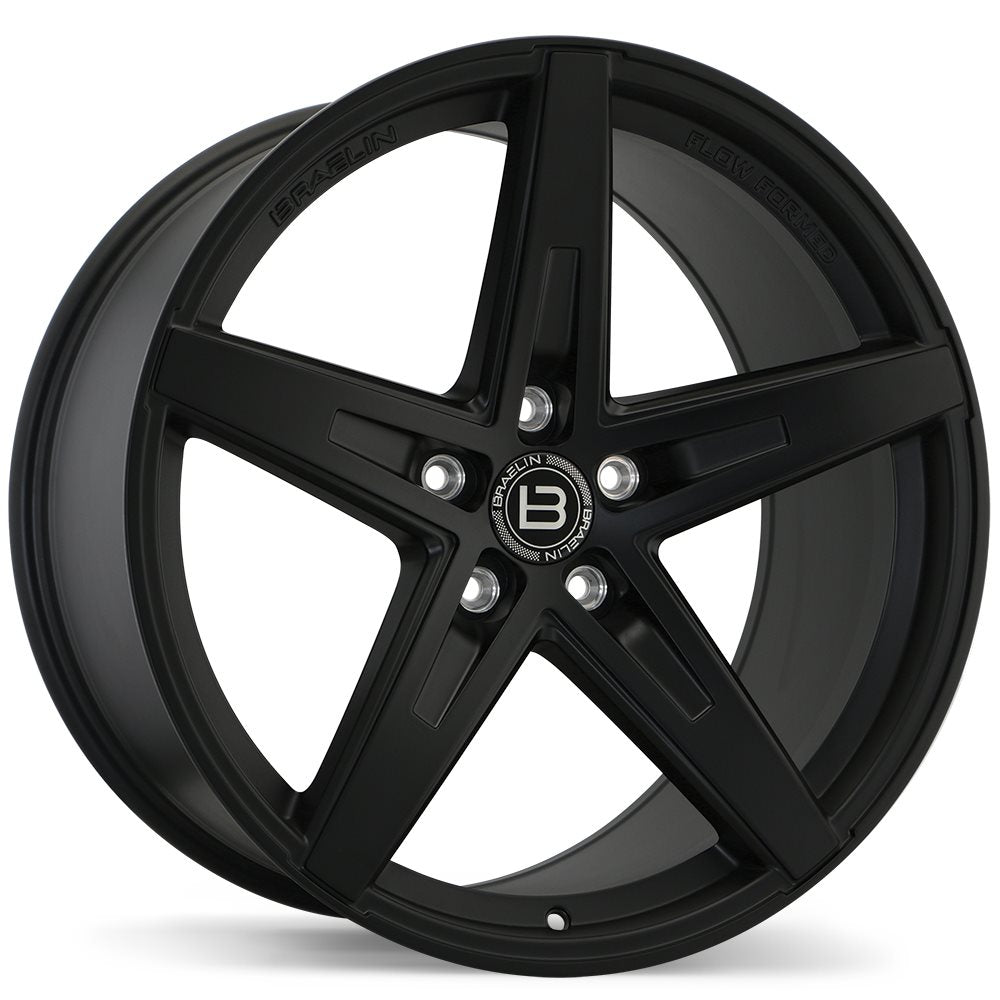 BRAELIN BR08 20X10.0 5X114.3MM +25 56.6 MATTE BLACK - TheWheelShop.ca