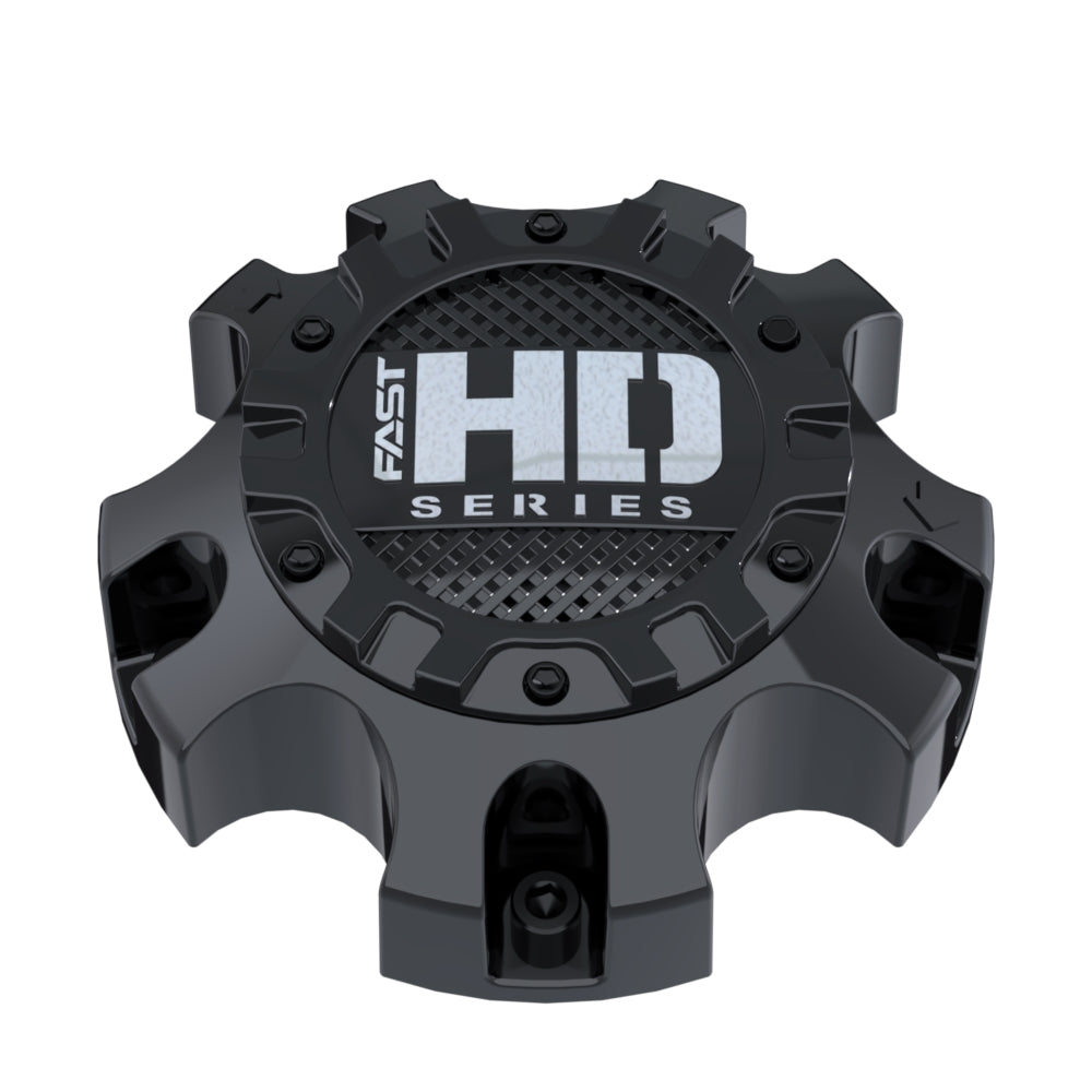 Gloss Black Cap With Gloss Black Hardware And Chrome Fast HD Series Logo - C-1310PF0BCF-1