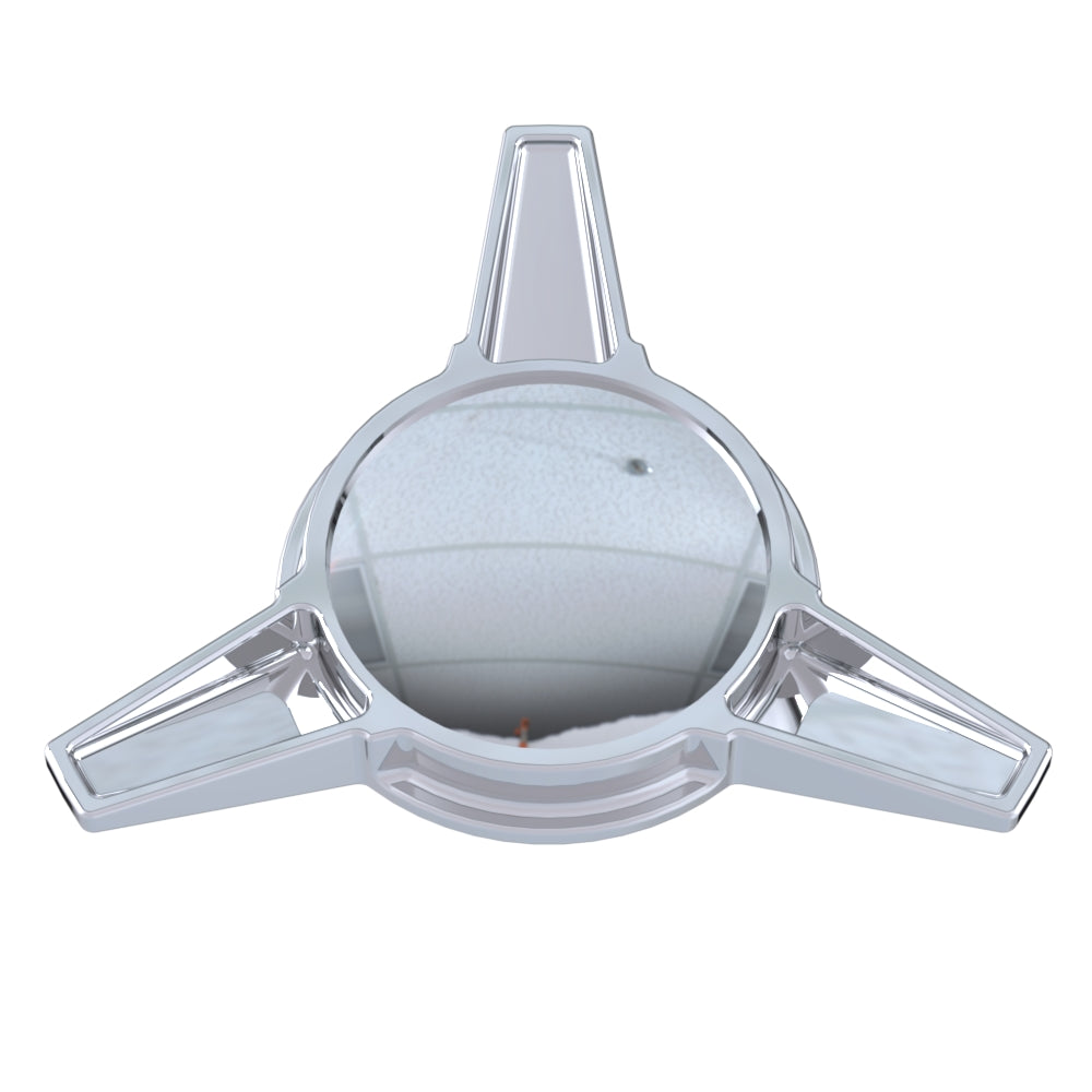 Tri Wing Knock-off Chrome Cap (Emblem Separate) - C-680PD25CN
