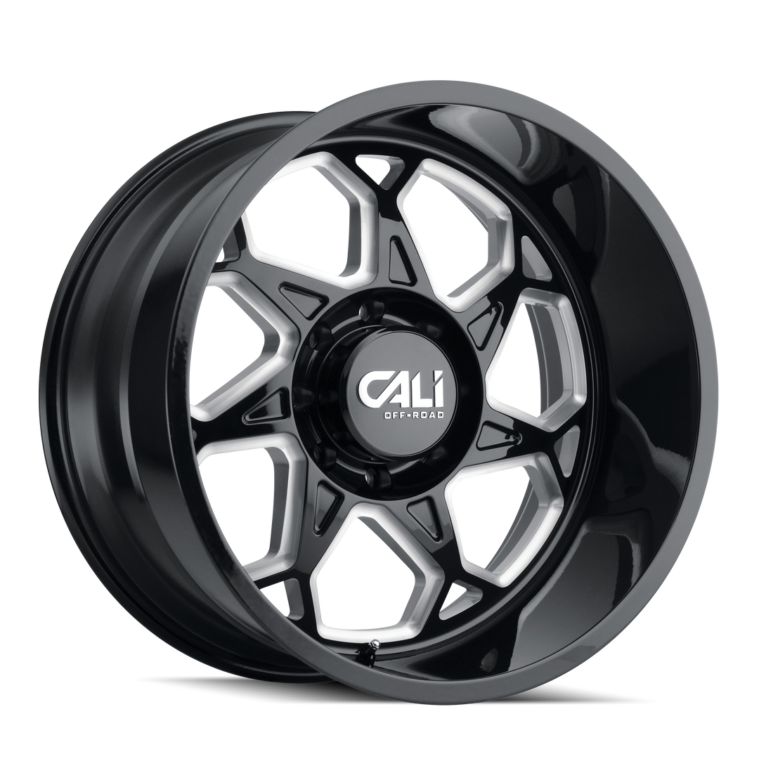 CALI OFF-ROAD SEVENFOLD 9111 20x10 5x127  -25 78.1 GLOSS BLACK/MILLED SPOKES - TheWheelShop.ca