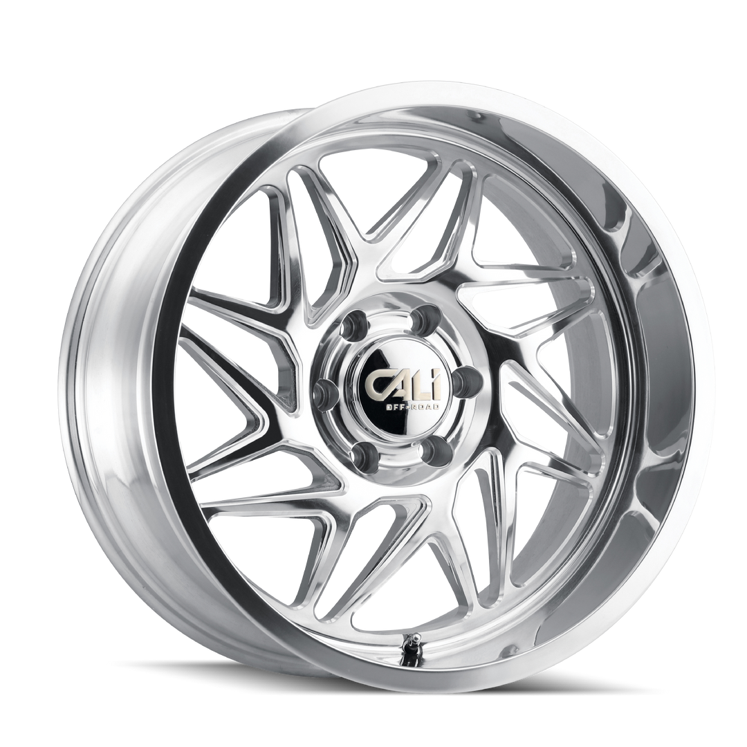CALI OFF-ROAD GEMINI 9112 22x12 8x165.1  -51 125.2 POLISHED/MILLED SPOKES - TheWheelShop.ca
