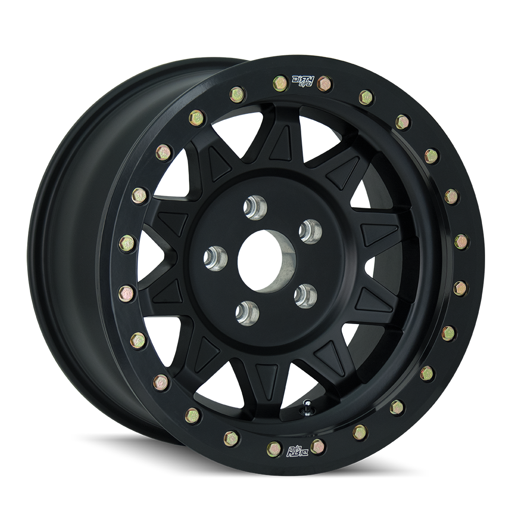DIRTY LIFE ROADKILL RACE 9302 17x9 8x165.1  -14 130.8 MATTE BLACK/BLACK BEADLOCK - TheWheelShop.ca