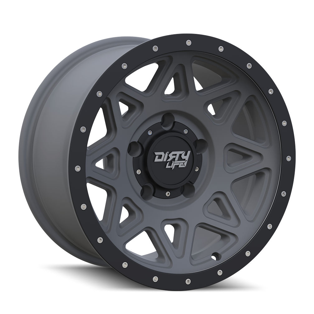 DIRTY LIFE THEORY 9305 20x9 6x139.7  0 106 MATTE GUNMETAL W/ MATTE BLACK LIP - TheWheelShop.ca