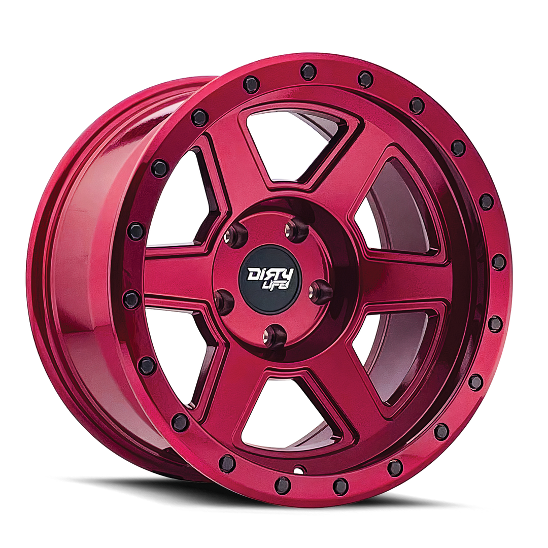 Dirty Life Compound 9315 17x9 6x139.7 -12 106 Gloss Crimson Candy Red