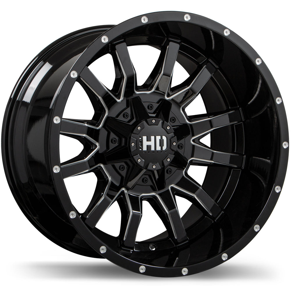 FAST HD TRAXX 20X12.0 8X170MM -44 125 GLOSS BLACK WITH MILLED TRIM