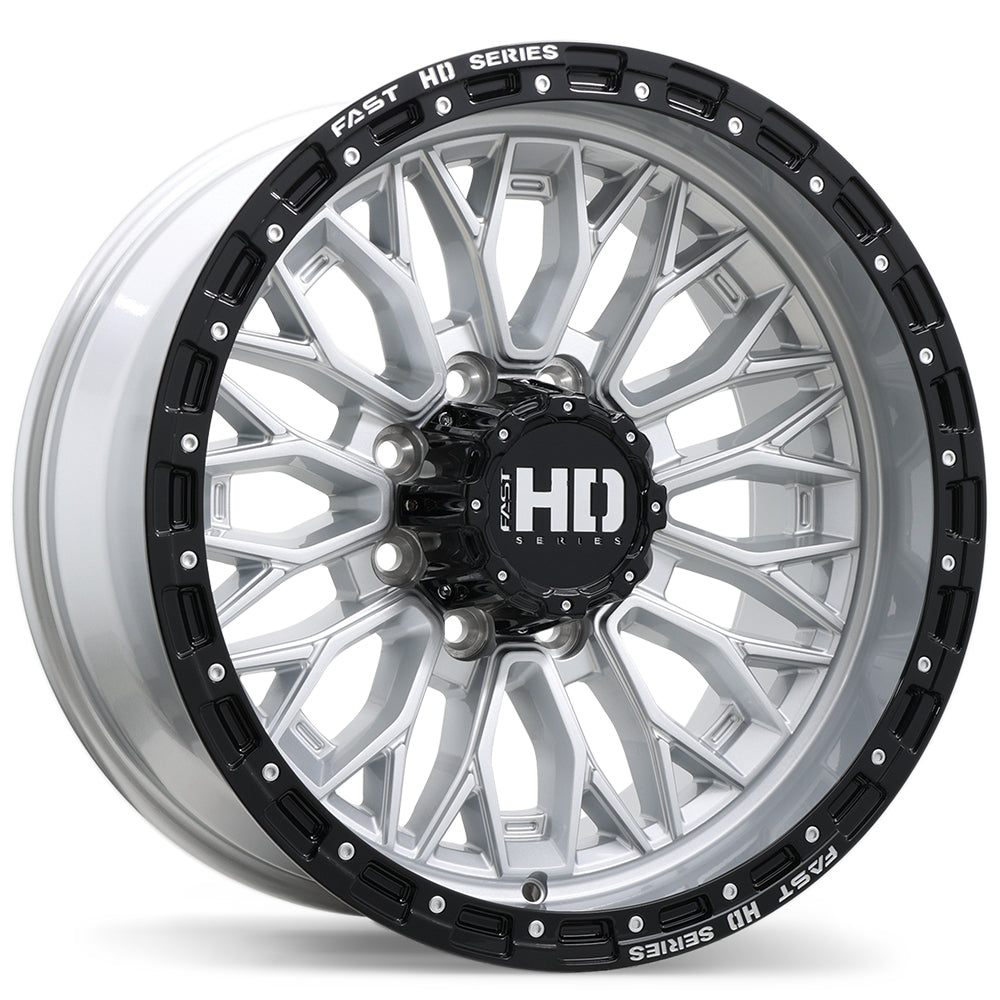 Fast HD Muramasa 20x10.0 8x165.1 0 121.1 Gloss Silver with Black Lip
