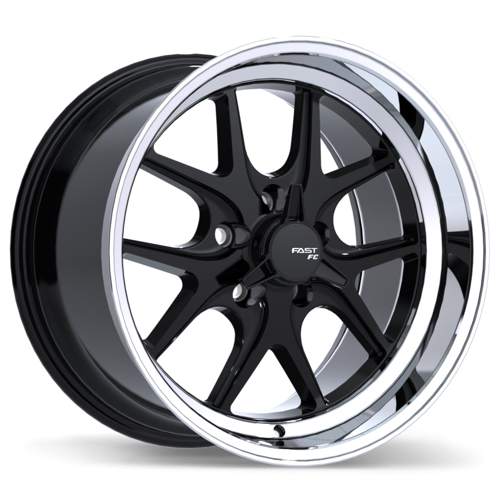 Fast Wheels FC04V 17x10.5 5x120.65mm +0 70.7 Gloss Black with Machined Lip