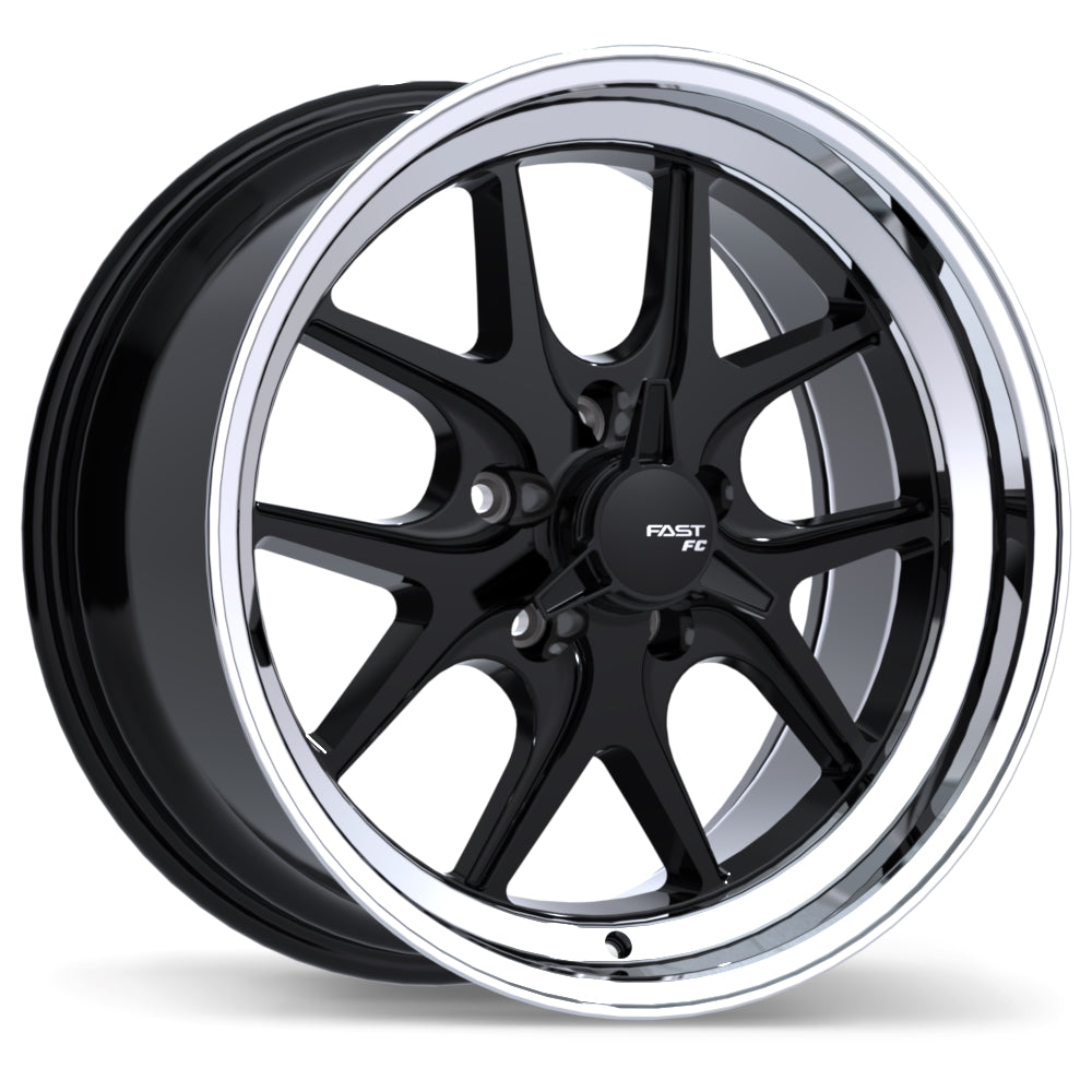 Fast Wheels FC04V 18x9.0 5x114.3mm +5 70.6 Gloss Black with Machined Lip