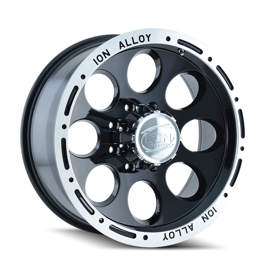 ION TYPE 174 15x8 5x114.3  -27 83.82 BLACK/MACHINED LIP - TheWheelShop.ca