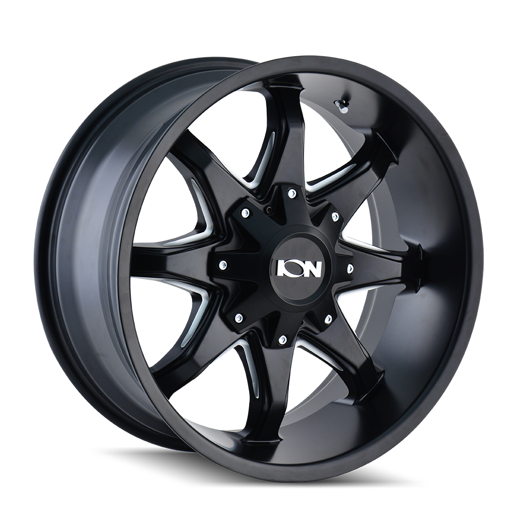 ION TYPE 181 20x12 5x127 5x139.7 -44 87 SATIN BLACK/MILLED SPOKES - TheWheelShop.ca