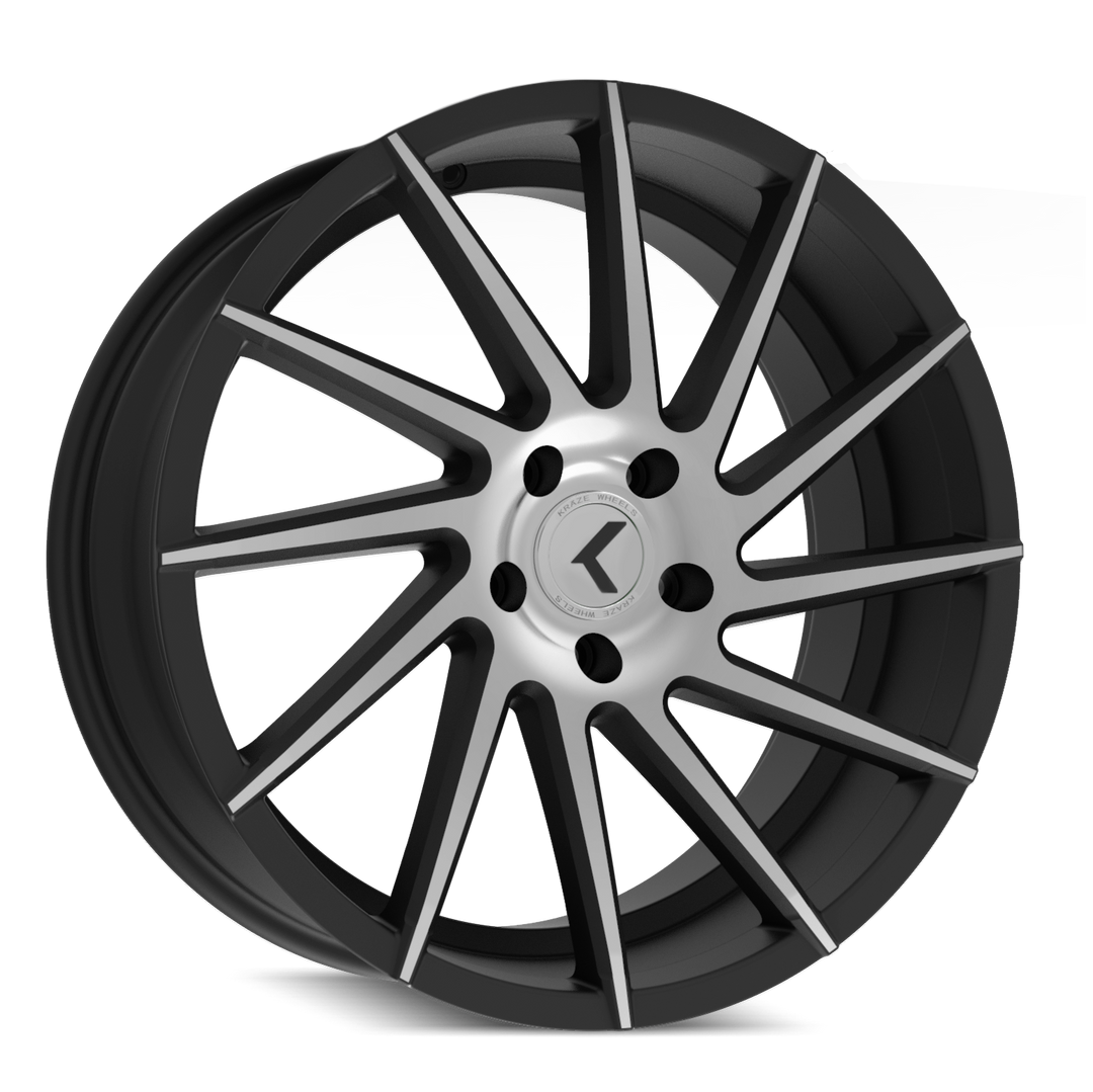 KRAZE SPINNER KR181 22x8.5 5x112  40 66.6 BLACK/MACHINED - TheWheelShop.ca