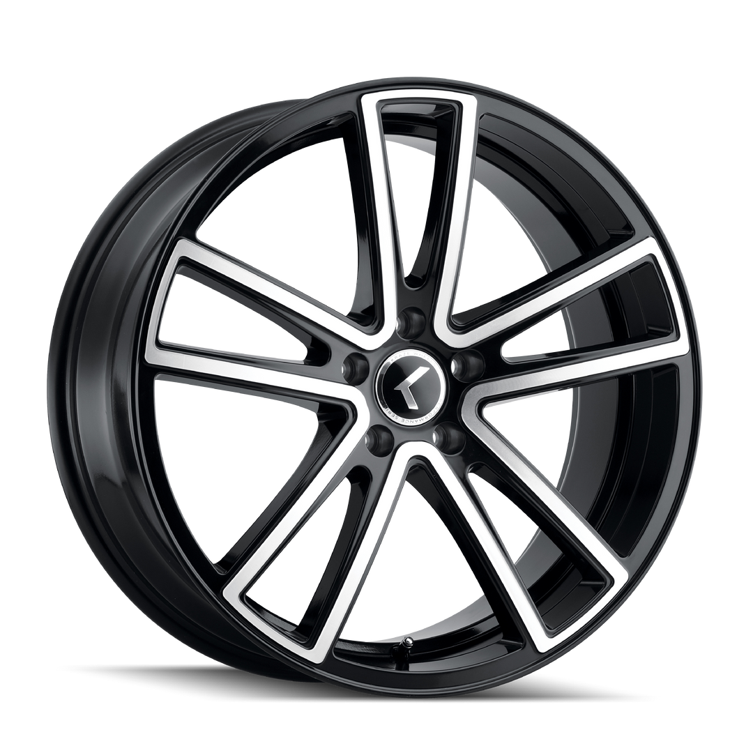 KRAZE LUSSO KR190 20x8.5 5x112  38 66.56 BLACK/MACHINED FACE - TheWheelShop.ca