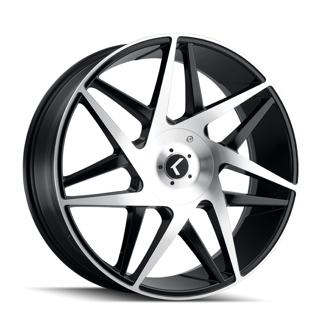 KRAZE PHASE KR192 22x9.5 5x115 5x139.7 18 87 BLACK/MACHINED FACE - TheWheelShop.ca