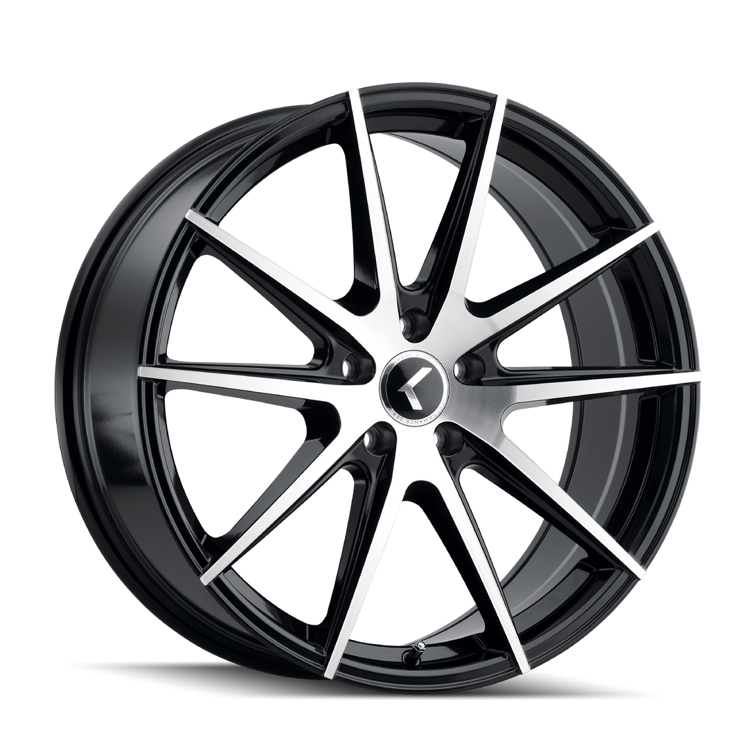 KRAZE TURISMO KR193 20x8.5 5x120  38 74.1 BLACK/MACHINED FACE - TheWheelShop.ca