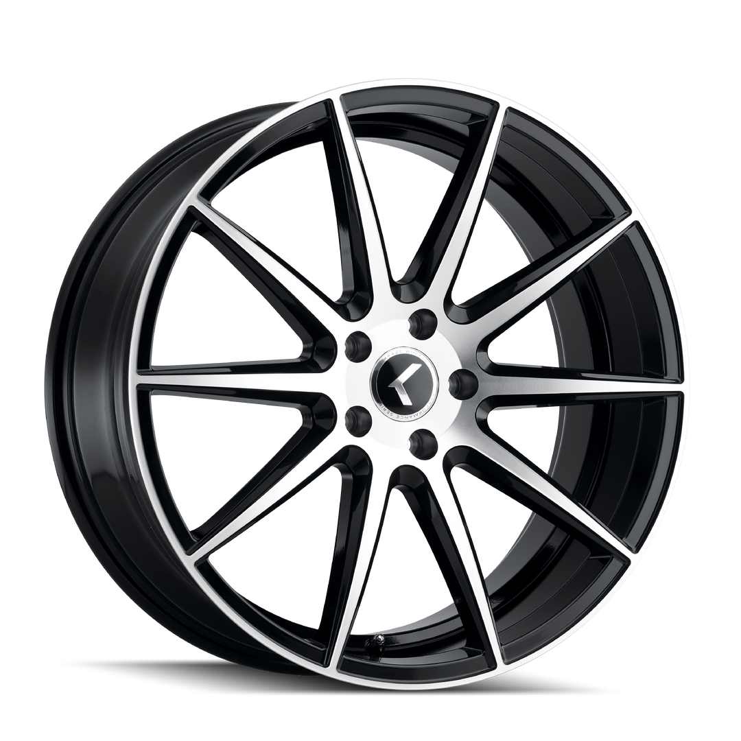 KRAZE COSMOS KR194 20x8.5 5x108  38 63.5 BLACK/MACHINED FACE - TheWheelShop.ca