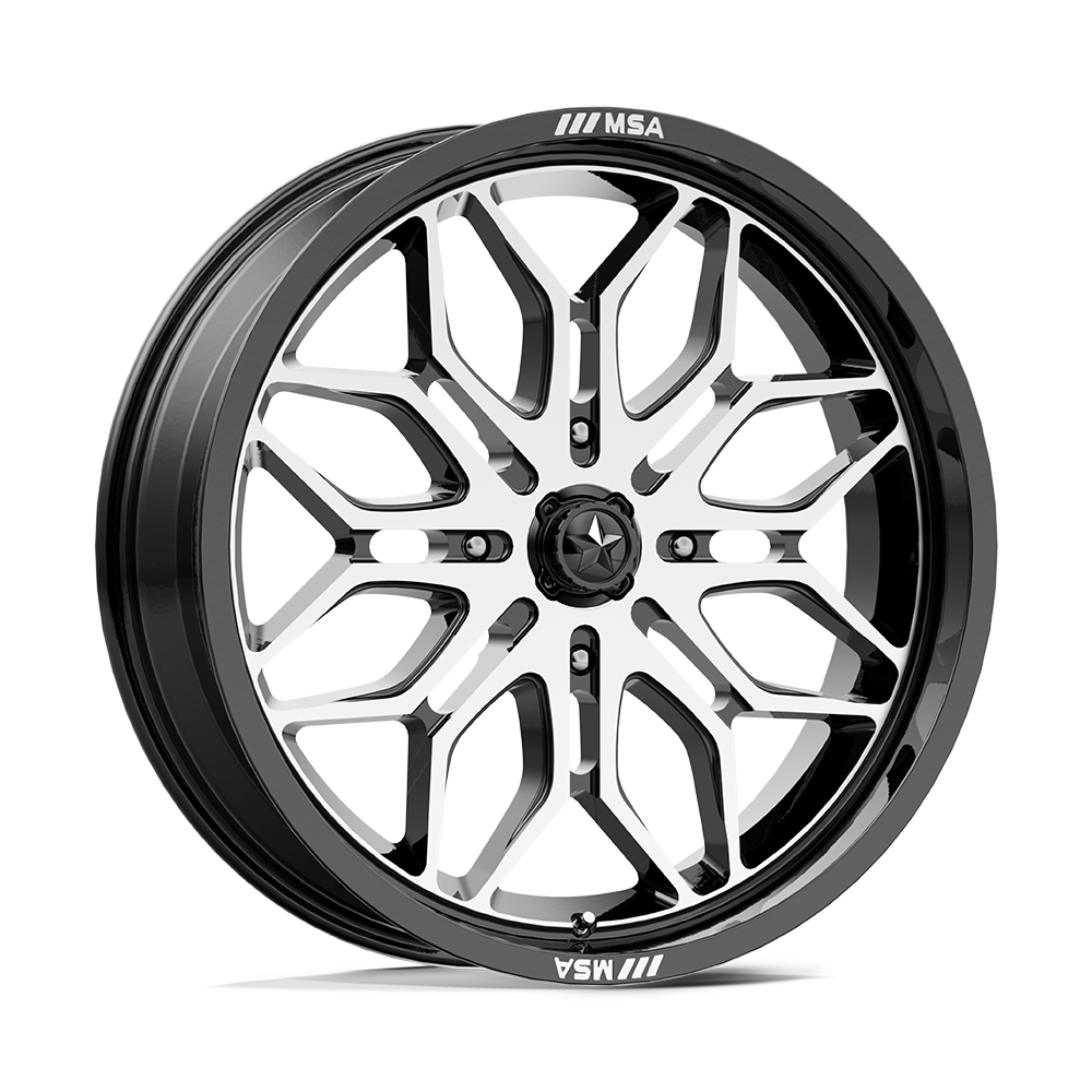 MSA Offroad Wheels M47 Sniper 20x7 4x110 10 86 Gloss Black Machined