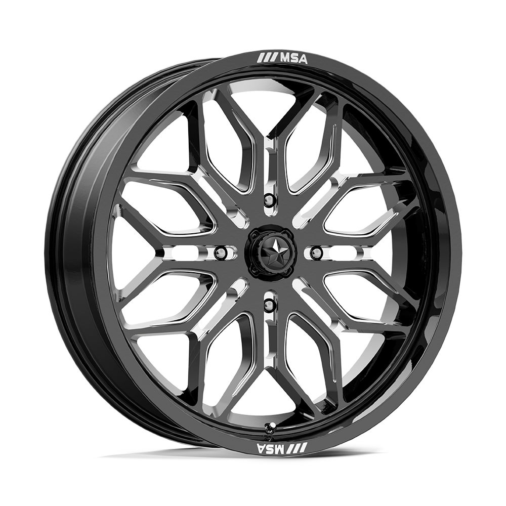 MSA Offroad Wheels M47 Sniper 20x7 4x110 10 86 Gloss Black Milled