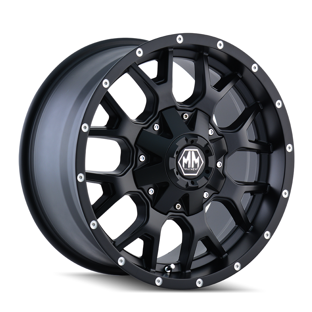 MAYHEM WARRIOR 8015 17x9 6x114.3 6x139.7 18 78.3 MATTE BLACK - TheWheelShop.ca
