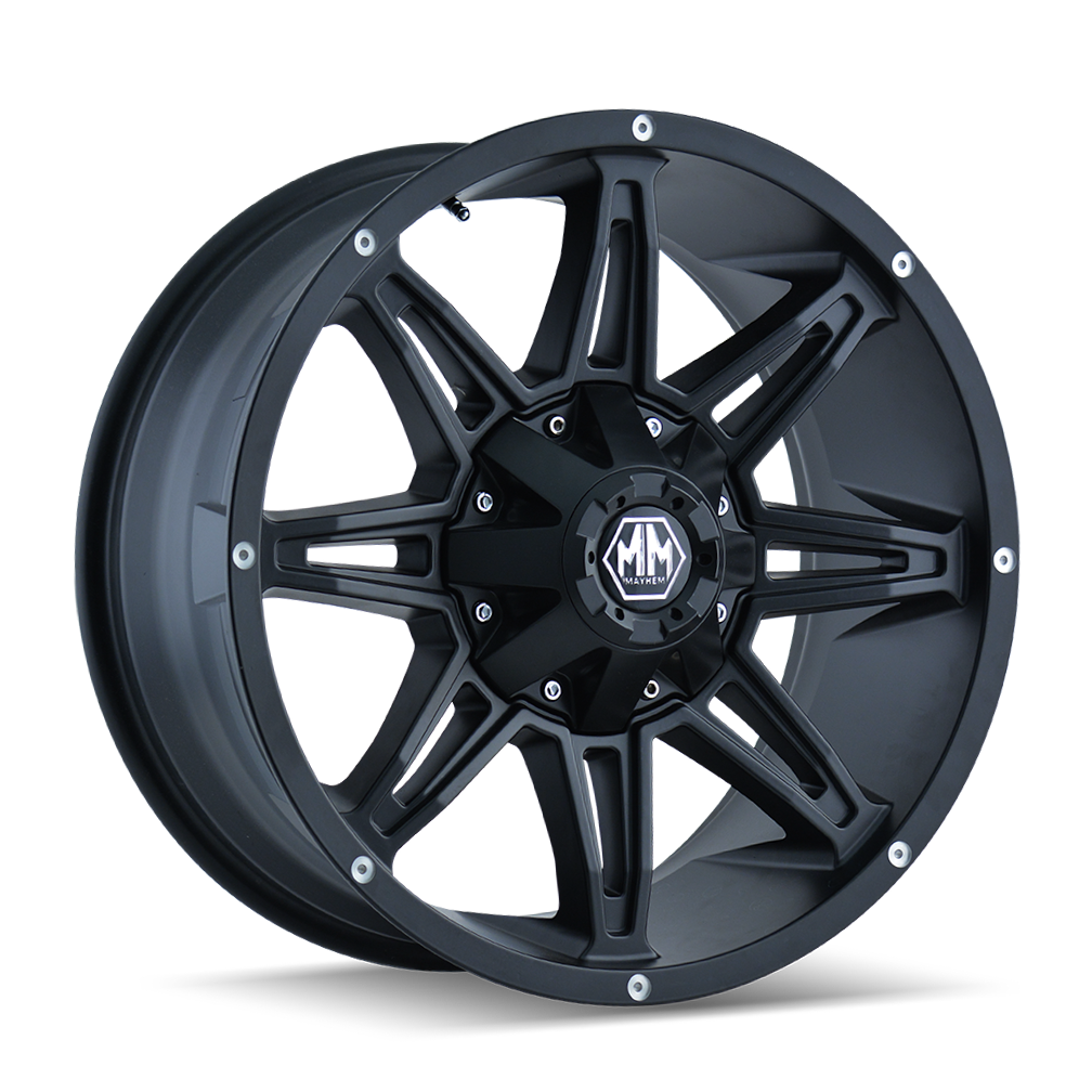 MAYHEM RAMPAGE 8090 20x10 8x180  -25 124.1 MATTE BLACK - TheWheelShop.ca