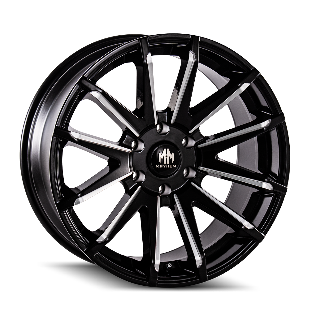 MAYHEM CROSSFIRE 8109 20x9.5 6x135  25 87.1 GLOSS BLACK MILLED - TheWheelShop.ca