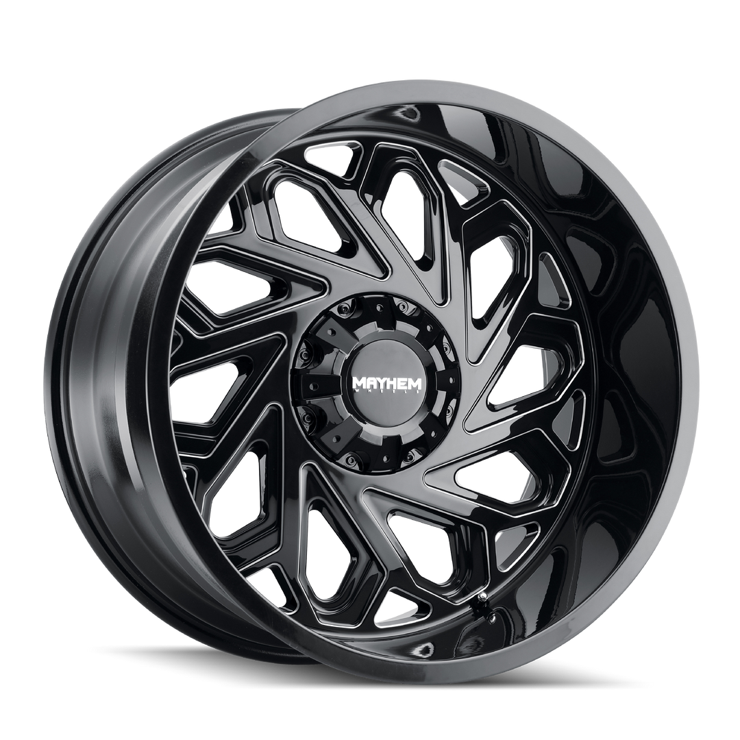 MAYHEM ESSEX 8112 20x9 8x170  0 125.2 GLOSS BLACK/MILLED SPOKES - TheWheelShop.ca
