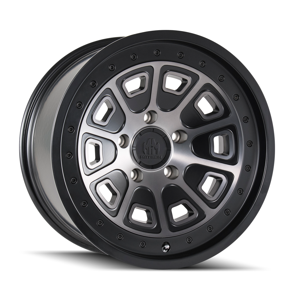 MAYHEM FLAT IRON 8301 20x9 6x135  0 87.1 MATTE BLACK W/ DARK TINT - TheWheelShop.ca