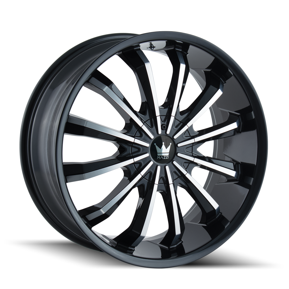 MAZZI FUSION 341 22x9.5 5x114.3 5x120 35 74.1 GLOSS BLACK/MACHINED FACE - TheWheelShop.ca