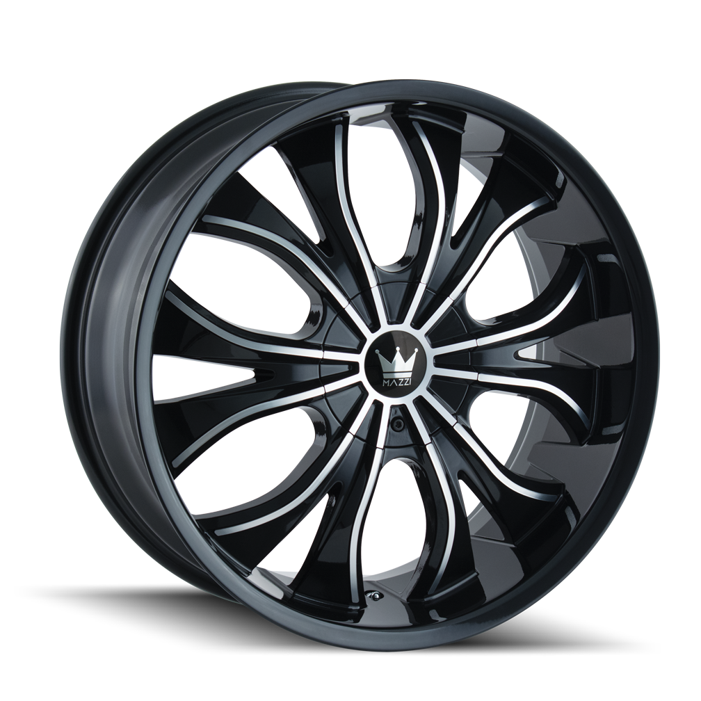 MAZZI HUSTLER 342 22x9.5 6x135 6x139.7 30 106 GLOSS BLACK/MACHINED FACE - TheWheelShop.ca