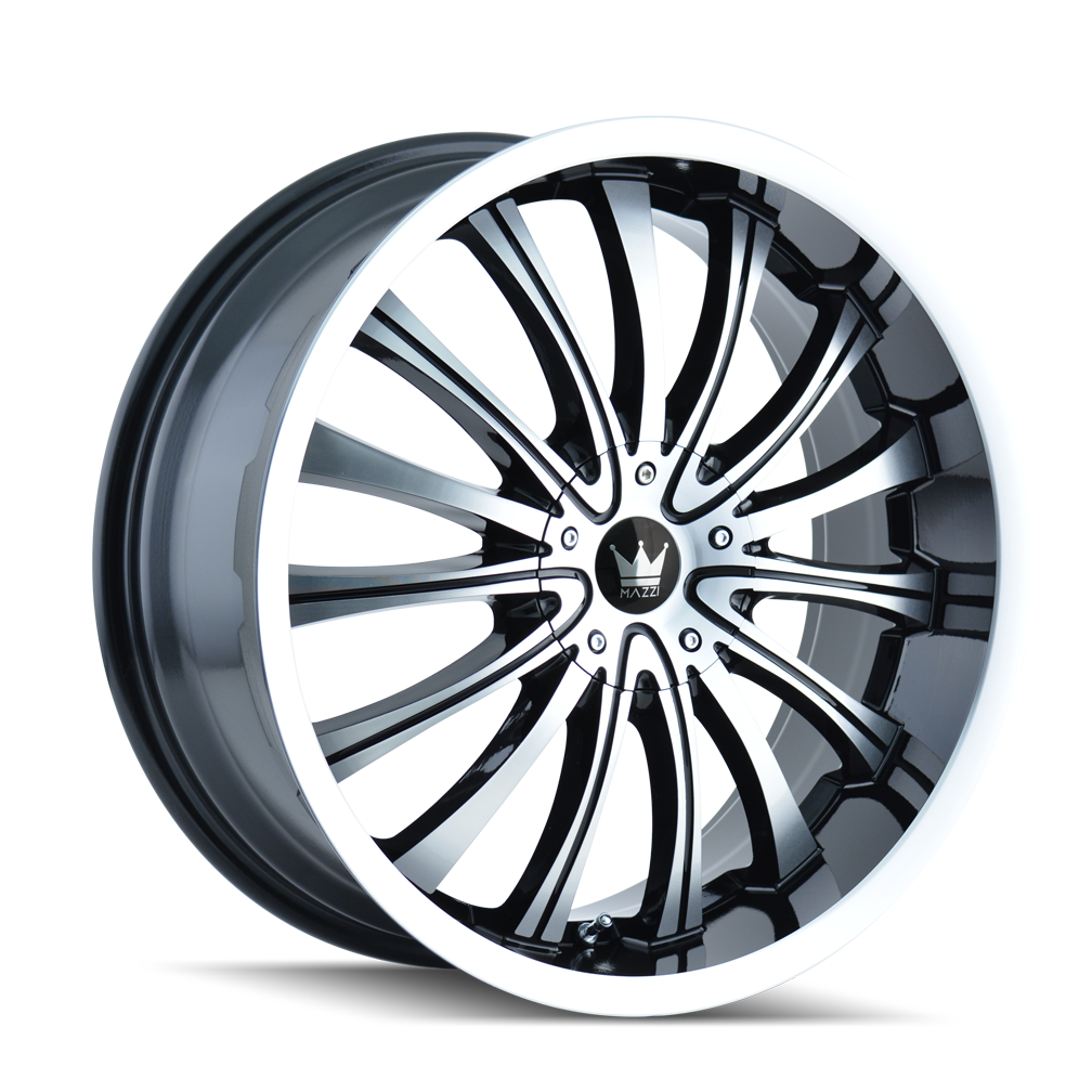 MAZZI HYPE 351 18x7.5 5x100 5x114.3 40 72.62 BLACK/MACHINED FACE/MACHINED LIP - TheWheelShop.ca