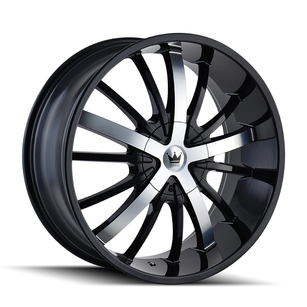 MAZZI ESSENCE 364 22x9.5 5x127 5x139.7 18 87 GLOSS BLACK/MACHINED FACE - TheWheelShop.ca