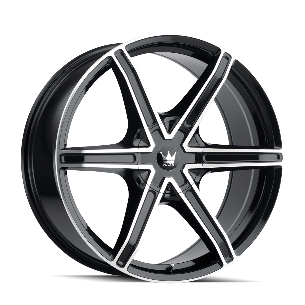 MAZZI STILTS 371 22x9.5 6x135 6x139.7 30 106 BLACK/MACHINED FACE - TheWheelShop.ca