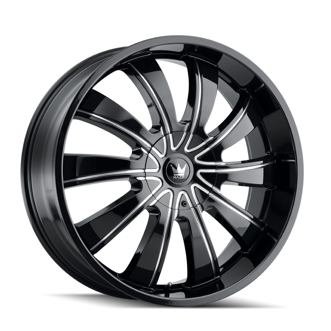 MAZZI ROLLA 374 24x9.5 5x127 5x139.7 18 87 BLACK/MILLED SPOES - TheWheelShop.ca