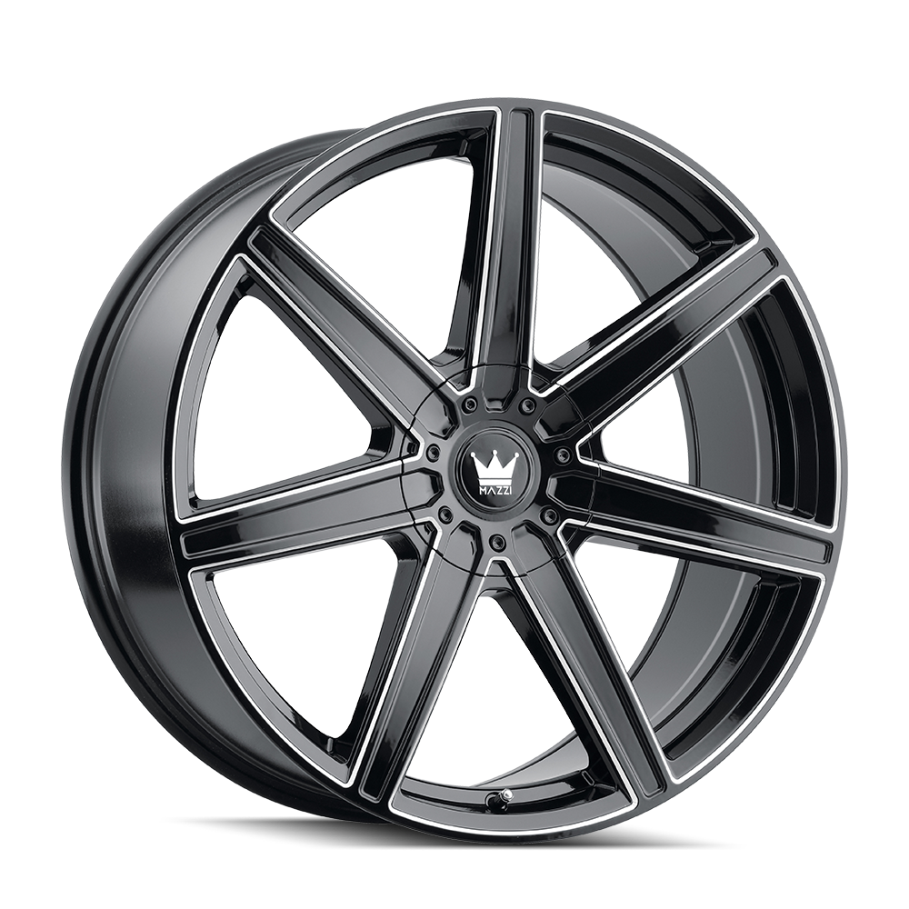 Mazzi Laguna 376 20x8.5 5x112 5x120 35 74.1 Gloss Black Milled