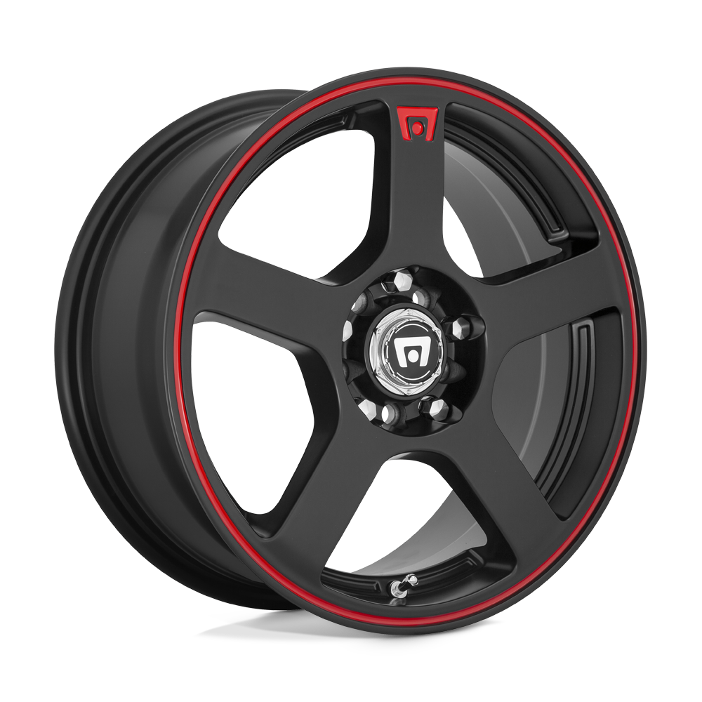 Motegi MR116 FS5 18x8 5x105 / 5x114.3 45 72.56 Matte Black Red Racing Stripe