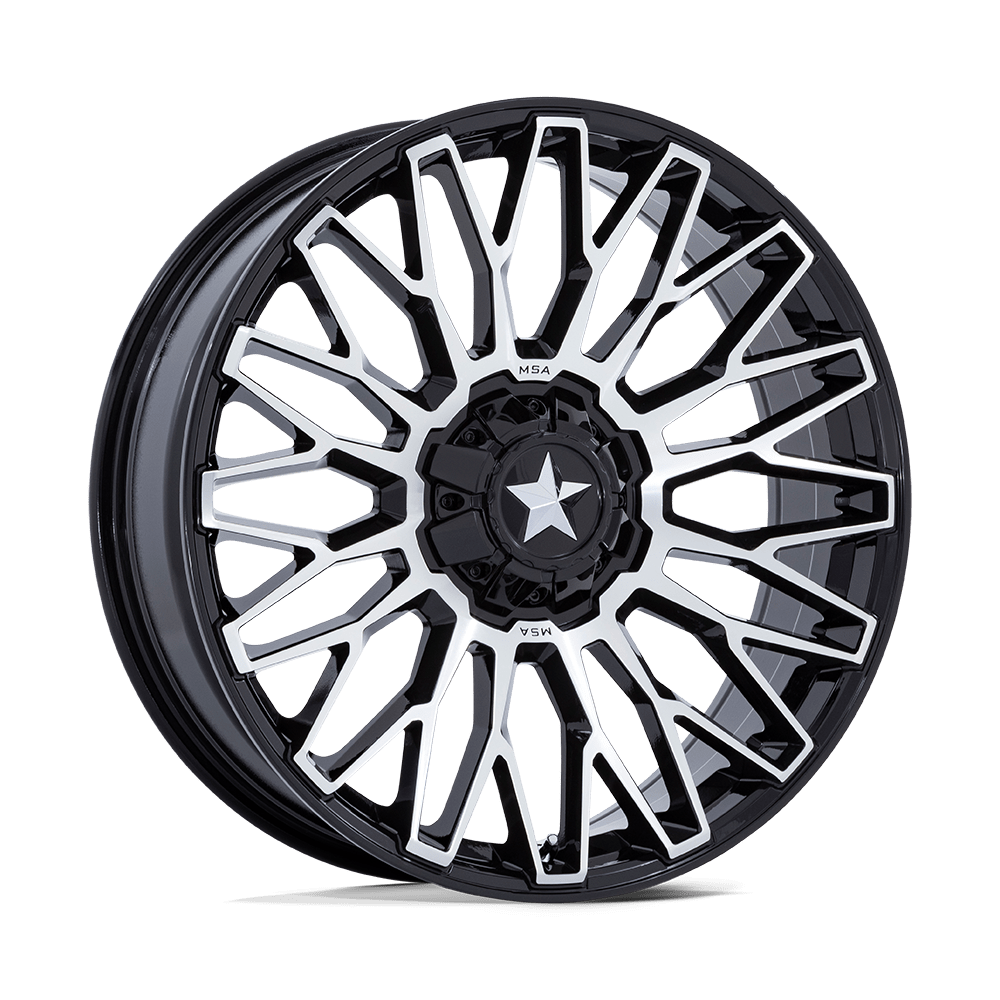 MSA Offroad Wheels M50 Clubber 14x7 4x137 / 4x156 10 110.1 Gloss Black Machined